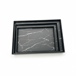 Marmo modello di grande legno vassoi per servire pacchetto di 48 36x24x25cm moderno vassoio di arredamento per il cibo che serve colori misti - Product Image 2