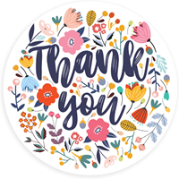 Étiquettes personnalisées « Merci » en rouleau, autocollants imperméables « Merci » à motif floral pour boîtes de boulangerie et sacs de fête
