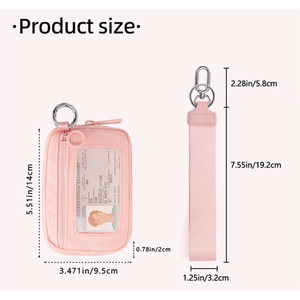 Portefeuille à poignet pour femmes, à double compartiment à carreaux, avec <span class=keywords><strong>porte</strong></span>-clés, fermeture éclair, portefeuilles portables, <span class=keywords><strong>porte</strong></span>-<span class=keywords><strong>monnaie</strong></span> détachable, mini poche pour cartes - Product Image 2