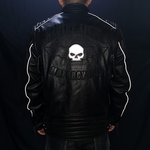 Chaqueta <span class=keywords><strong>de</strong></span> Cuero para Motocicleta, Diseño Esqueleto Luminoso, la Más Popular, <span class=keywords><strong>de</strong></span> Alta Calidad, Personalizada, para Hombre, en Piel <span class=keywords><strong>de</strong></span> Vacuno, Venta Directa <span class=keywords><strong>de</strong></span> Fábrica - Product Image 1
