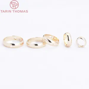 Anneaux de fixation ronds en laiton plaqué <span class=keywords><strong>or</strong></span> 24 carats, polis et lisses, multi-tailles, pour la fabrication de bijoux DIY - Product Image 2