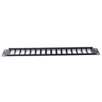 Panneau de brassage vierge haute densité 19 pouces 1U 16 ports avec obturateur pour connecteurs Keystone Cat5e Cat6 Cat6A UTP