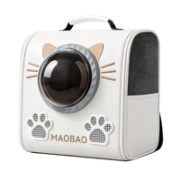 Sac à dos pour animaux de compagnie en forme de capsule spatiale, sac de transport pour chat en PU, ouverture latérale, sac à dos de voyage portable pour animaux de compagnie pour les promenades en plein air, les visites chez le vétérinaire, OEM ODM