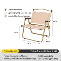 Chaise de camping pliante de qualité commerciale, robuste, en acier au carbone, pour l'extérieur, type Kermit, vente en gros, directement de l'usine