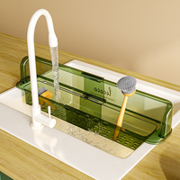 COIZY Égouttoir rétractable en plastique pour évier de cuisine, support de rangement anti-éclaboussures pour piscine domestique et salle de bain