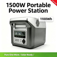 Station d'alimentation complète 1100Wh la plus vendue avec écran LCD et batterie lithium-ion pour système solaire hors réseau de caravane