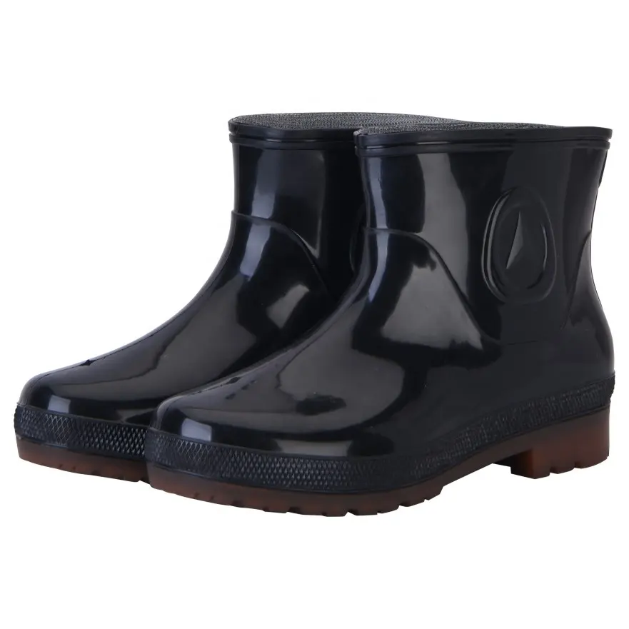 Erkekler ayak bileği su geçirmez PVC yağmur botu kaymaz bahçe iş çizme firma üst moda yağmur botu gumboots