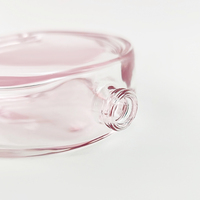 Flacon de parfum vide en verre transparent rose de luxe haut de gamme de 100 ml avec pompe pulvérisatrice, fabriqué par le fabricant