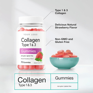 Doğal çilek lezzet ile sıcak satış kollajen tipi <span class=keywords><strong>1</strong></span> & 3 Gummies 70 sayısı özel Logo takviyesi - Product Image 5