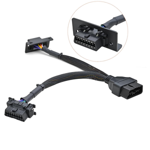 Cavo sdoppiatore OBD2 a Y, 1 maschio 2 femmine, adattatore cablaggio OBDII, rame argentato, 16 pin, prolunga OBD II J1962 per auto - Product Image 2