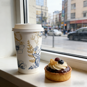 Gobelet en papier 3D personnalisé avec logo imprimé, gobelet isotherme floqué pour boissons chaudes, café, gobelets en papier 3D en relief - Product Image 1