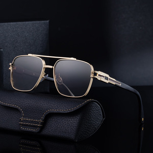 Lunettes de soleil carrées personnalisées pour hommes, verres PC UV400, style Instagram, protection solaire haut de gamme, mode extérieure - Product Image 1