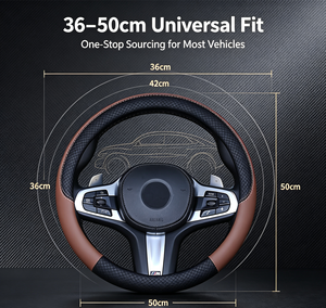 MELCO 15 pouces antidérapant sans odeur pour <span class=keywords><strong>volant</strong></span> de voiture housse de gant universel marron noir en <span class=keywords><strong>cuir</strong></span> PU sport <span class=keywords><strong>Amazon</strong></span> Hot Seller - Product Image 6
