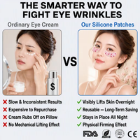 Masque pour les yeux en silicone réutilisable imprimé sur mesure, lavable, anti-rides, patchs pour les yeux secs et mixtes, marque privée