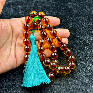 Cuentas de Oración Islámicas Hechas a Mano, Regalo Musulmán para el Eid, Tasbih con Tema de Búho y Ángel de Resina, Uttar Pradesh - Product Image 1