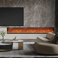 Cheminée électrique 3D intégrée avec flamme LED, décoration d'intérieur, meuble de salon, verre trempé, classe d'efficacité énergétique