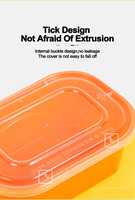 Récipient alimentaire rectangulaire jetable de 350ml à Compression en plastique pour micro-ondes
