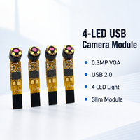 Mini caméra endoscopique 0,3 MP avec capteur CMOS VGA, 4 lumières LED, interface USB 2.0, résistante à l'humidité élevée pour Windows et Android, personnalisable