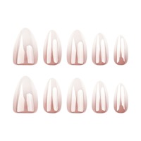 Ongles artificiels en gel souple, 30 pièces, design dégradé haut de gamme, forme amande, à presser, personnalisables 3495