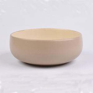 Plato de gres mate beige de 8 pulgadas, tazón para cereales y fideos de 6.5 pulgadas, plato llano de 10.5 pulgadas. Disponible en stock para juego de cena de 12 piezas. - Product Image 2