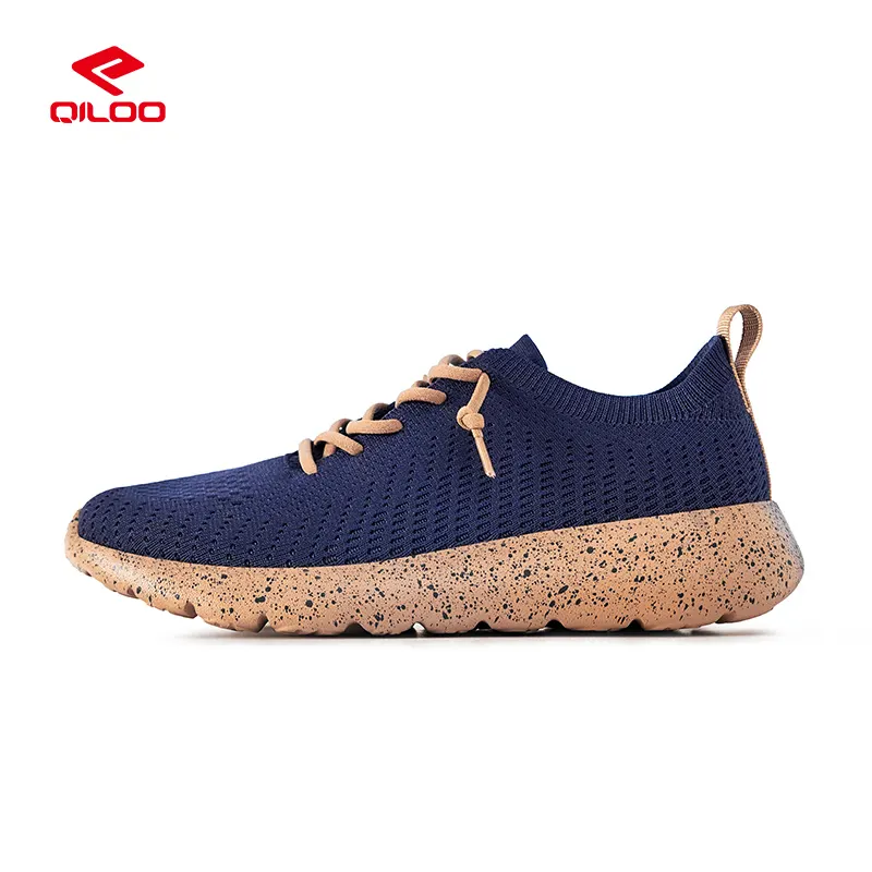 QILOO OEM yüksek kalite kadın kauçuk astarı ve yuvarlak özelliği ile koşu ayakkabıları şık hafif eğitim loafer'lar