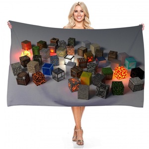 Toalla de Baño de Microfibra <span class=keywords><strong>Minecraft</strong></span> con Estampado Personalizado al por Mayor, Toalla de Ducha Rectangular Suave con Impresión Digital Personalizada - Product Image 2