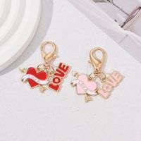 Porte-clés créatif en métal avec pendentif rose et impression UV, léger, pour la Saint-Valentin et la Fête des Mères, breloque de sac, cadeau