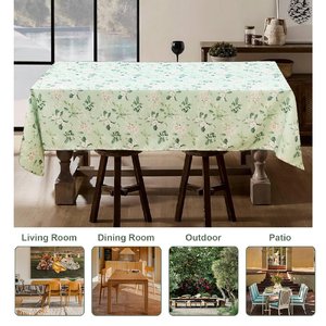 Phong Cách Mục Vụ Tùy Chỉnh Không Thấm Nước Polyester Hoa Mô Hình Nhà Và Khách Sạn Màu Trắng Và Màu Hồng Moody Hoa Khăn Trải Bàn - Product Image 3