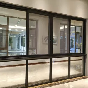 חלון פתרון יצרן מסחרי זכוכית חלון אלומיניום זכוכית כפולה הזזה Windows