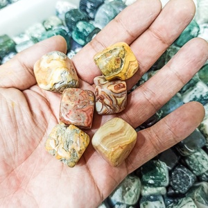 Piedras curativas de cristal Natural, ágata de encaje loco, cubo, piedra caída - Product Image 5