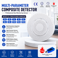 Detector Multigas CE, Sensor de Monitoreo de Gases de Escape, CO2, CO, O2, O3, NH3, SO2, TVOC, PM2.5, PM10, Sistema de Alarma Fija para Fugas de Gas