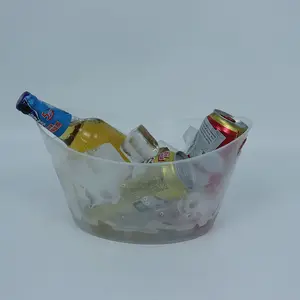 clear mini plastic wine beer white transparent ice bucket in pp With Handle champagne bucket