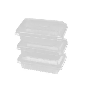 يوصي مخصصة شفافة للمأكولات مستطيلة وعاء من البلاستيك كيك تحلية التعبئة والتغليف مربع حفظ الطازجة