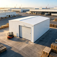 Unités de stockage modernes en structure acier préfabriquée, bâtiments modulaires personnalisables pour bureaux et entrepôts, haute résistance