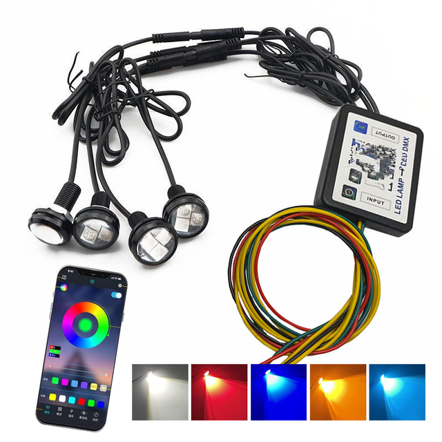 Colorful Remote Wiring Motorcycle Drone LED Light Signal Flashing Warn Mini Aircraft Night Flight Lamp Led Brake Strobe Lamp