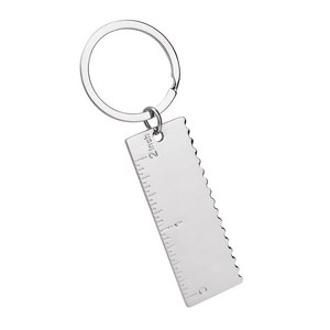 Regla de acero inoxidable para llavero, herramienta de medición de metal de 5 cm para uso diario - Product Image 2