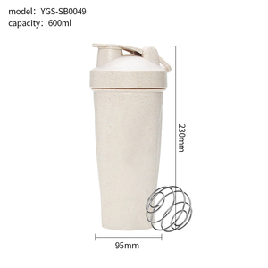 Botella Mezcladora de proteína de paja de trigo, con bola mezcladora para deportes, nuevo diseño, <span class=keywords><strong>2021</strong></span> - Product Image 6