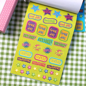 224 autocollants « Good <span class=keywords><strong>Job</strong></span> » pour enfants et enseignants, bloc d'autocollants d'encouragement positif pour le scrapbooking et les récompenses en classe - Product Image 5