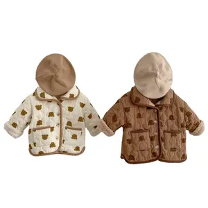 2022 New arrival newborn baby winter clothing Solid color soft warm infant baby girls boys winter coat jacket