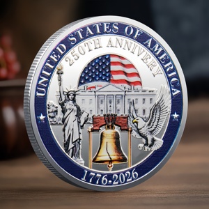 EN STOCK AHORA Moneda Conmemorativa del 250 Aniversario de la <span class=keywords><strong>Estatua</strong></span> de la <span class=keywords><strong>Libertad</strong></span> de EE. UU., <span class=keywords><strong>Diseño</strong></span> Moderno con Grabado UV, Chapada en Oro, 2026 - Product Image 5