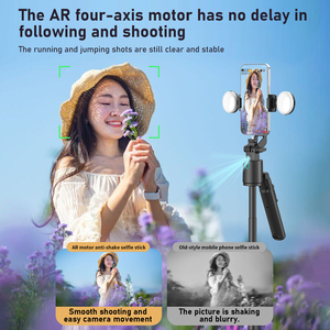 Ai gimbal พร้อมรีโมทขาตั้งกล้องในตัว, รีโมทกันสั่นสำหรับถ่ายภาพ Vlog อัจฉริยะอุปกรณ์ติดตามใบหน้า - Product Image 4