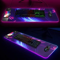 Chargeur sans fil RGB tapis de souris 80*30CM 15W bureau bureau charge rapide sans fil Base en caoutchouc antidérapante Fori Phone8/X/XS/11/12/13