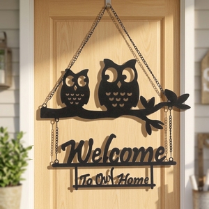 Hibou en métal découpé au laser noir, finition peinte à la main, personnalisable, décoration de jardin, art mural suspendu pour extérieur, cadeaux uniques pour Pâques - Product Image 6