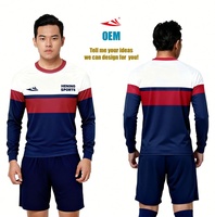 Maillots de football à manches longues personnalisés respirants pour enfants, tenue de gardien de but ajustée pour l'entraînement et l'échauffement