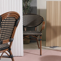 Mobilier d'extérieur, chaise de jardin, cadre en aluminium, chaises de café en rotin