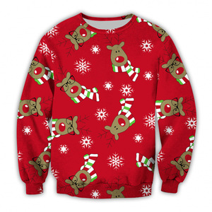 Suéter de Invierno Transpirable para <span class=keywords><strong>Mujer</strong></span>, Cuello Redondo, Estampado Digital, Manga Larga, Diseño Navideño - Product Image 5
