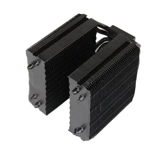 Hoge Efficiëntie Zwarte Cpu Koelventilator Aluminium Rits Vinnen Koellichaam 4 Heat Pipe Cpu Koellichaam Voor Computer Radiator