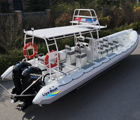 Bateau de patrouille Liya RIB, fabricant de bateaux pneumatiques Hypalon à grande vitesse de 34 pieds (10 m) à deux moteurs, à vendre