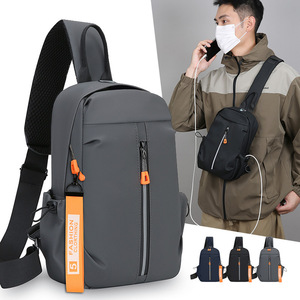 Bolso de Pecho para Hombre, Color Gris, Gran Capacidad, Transpirable, Portátil, para el Uso Diario y Viajes - Product Image 1