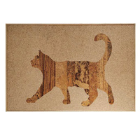 LEECORK 2024 Nouveau Design Peinture Portrait Chat Coloré 40x30cm Liège Naturel Art Mural Image Salon Décoration Maison